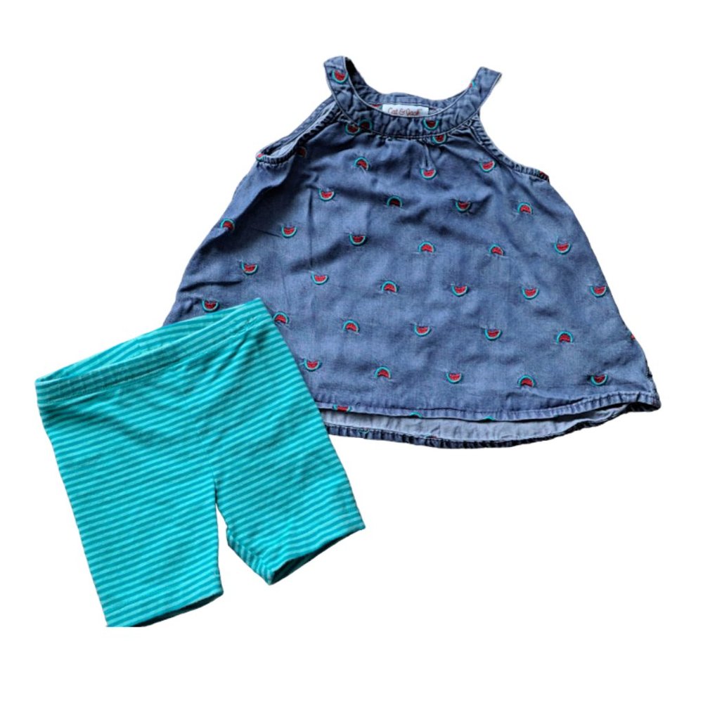Cat & Jack Girls Watermelon summer outfit size 18 months